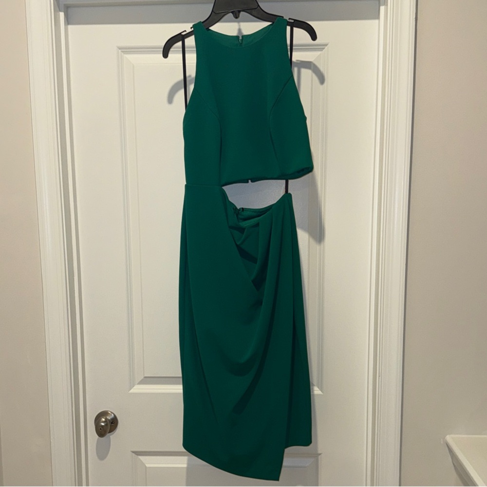 Aqua Emerald Asymmetrical Dress